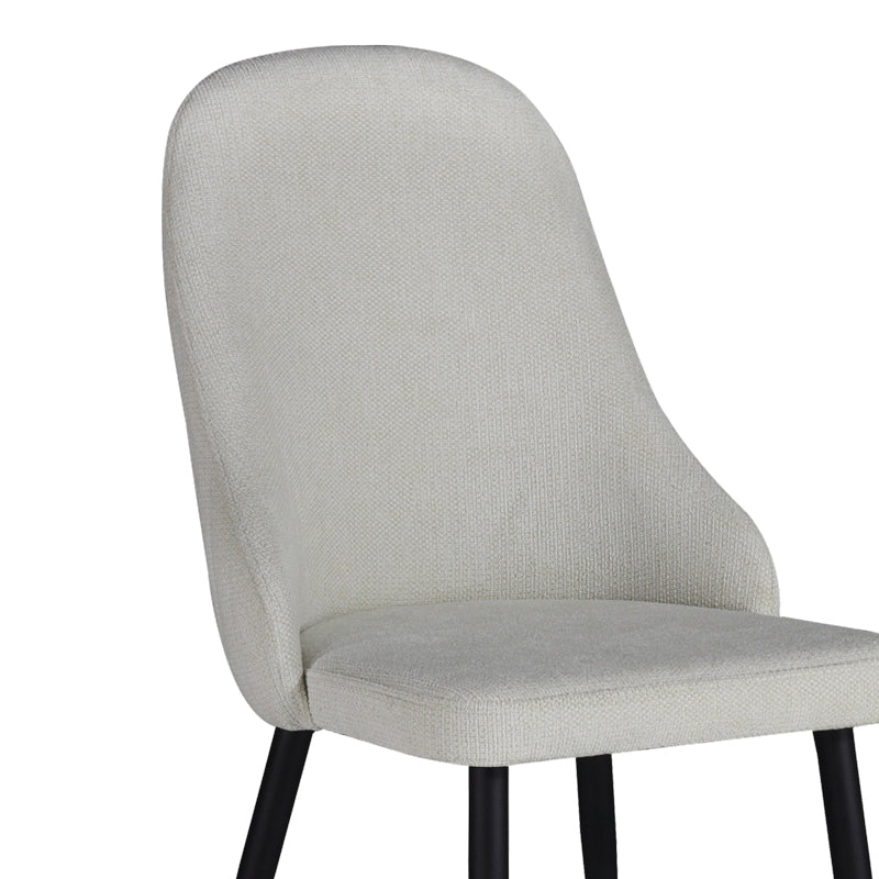 Chair Remis pakoworld cream fabric-black metal leg 49x61x91cm