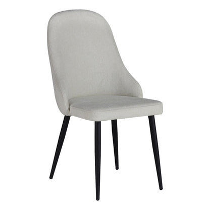 Chair Remis pakoworld cream fabric-black metal leg 49x61x91cm