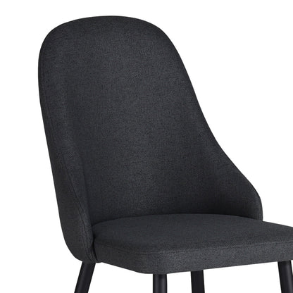 Chair Remis pakoworld anthracite fabric-black metal leg 49x61x91cm