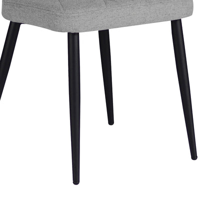 Chair Vika pakoworld grey-blue fabric-black metal leg 48x58x90cm