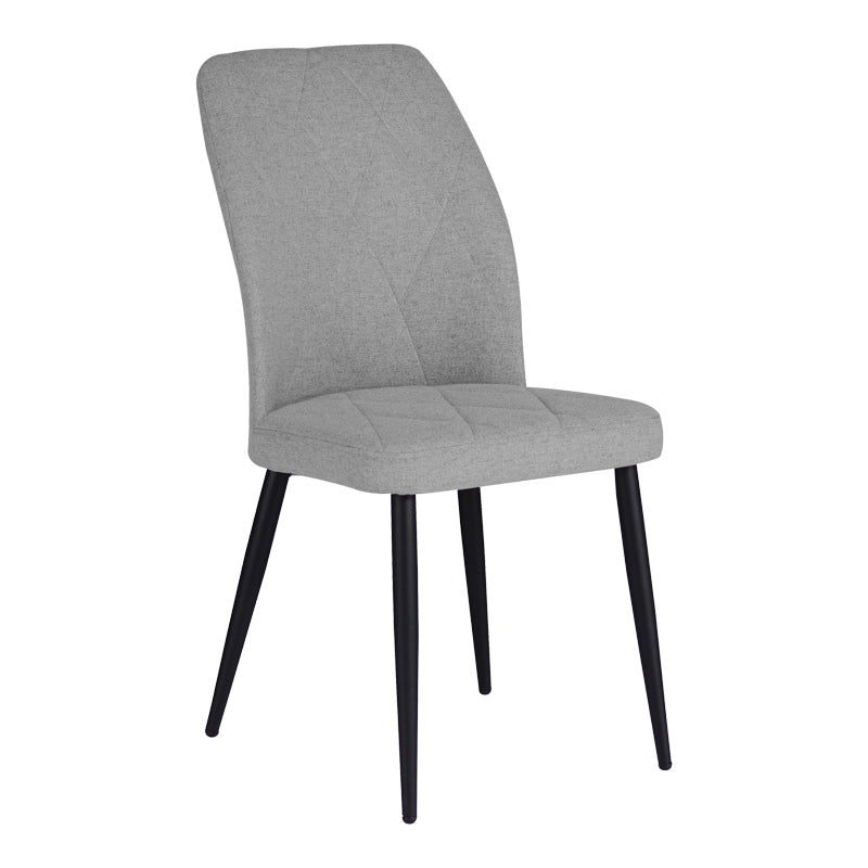 Chair Vika pakoworld grey-blue fabric-black metal leg 48x58x90cm