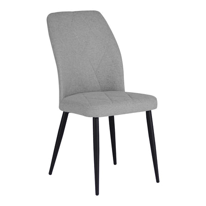 Chair Vika pakoworld grey-blue fabric-black metal leg 48x58x90cm