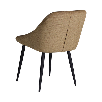 Chair Loukrizia pakoworld beige fabric-black metal leg 56x63.5x82cm