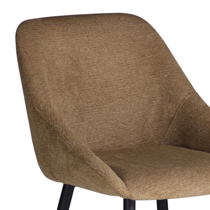 Chair Loukrizia pakoworld beige fabric-black metal leg 56x63.5x82cm