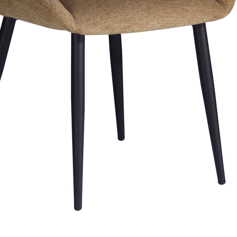 Chair Loukrizia pakoworld beige fabric-black metal leg 56x63.5x82cm