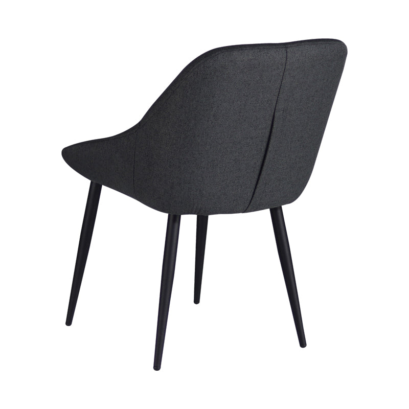 Chair Loukrizia pakoworld anthracite fabric-black metal leg 56x63.5x82cm