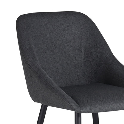 Chair Loukrizia pakoworld anthracite fabric-black metal leg 56x63.5x82cm