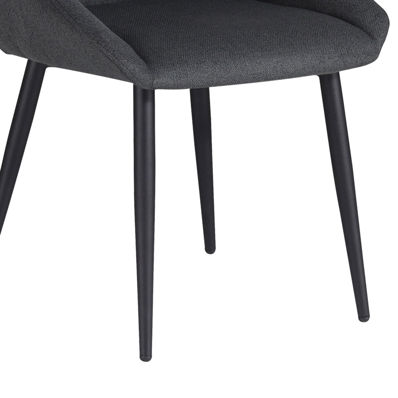 Chair Loukrizia pakoworld anthracite fabric-black metal leg 56x63.5x82cm