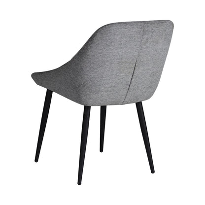 Chair Loukrizia pakoworld light grey fabric-black metal leg 56x63.5x82cm