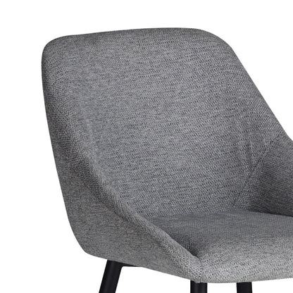 Chair Loukrizia pakoworld light grey fabric-black metal leg 56x63.5x82cm