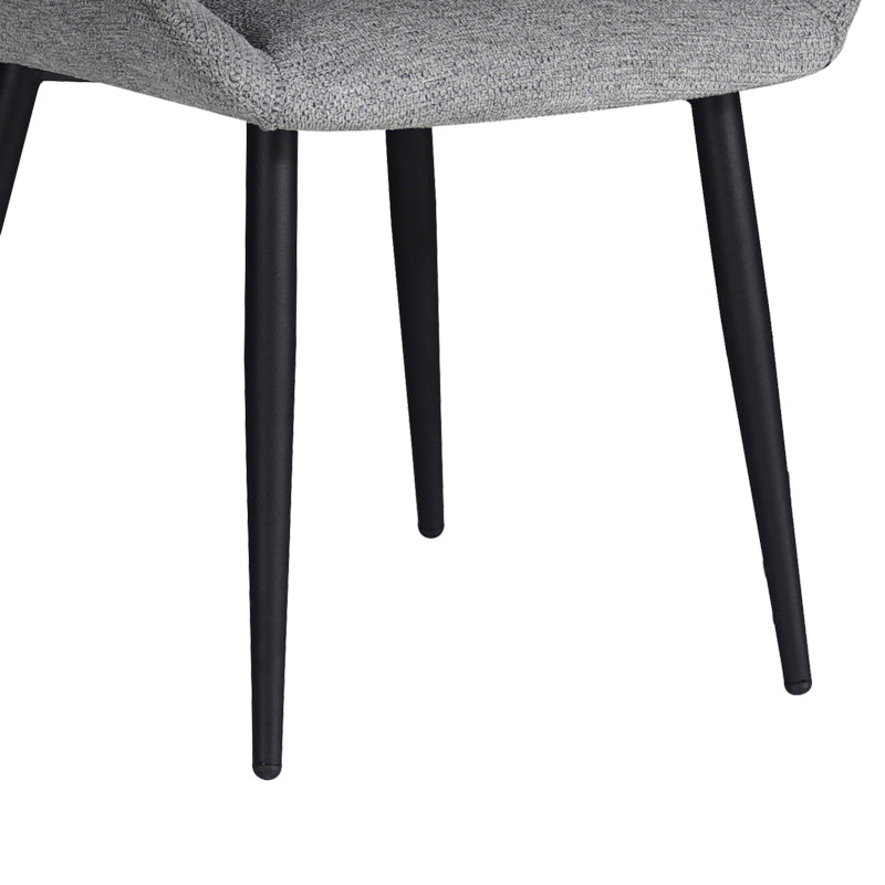 Chair Loukrizia pakoworld light grey fabric-black metal leg 56x63.5x82cm