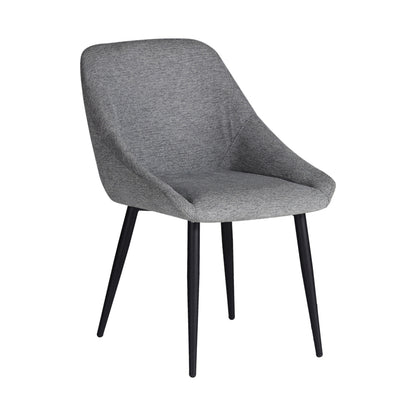 Chair Loukrizia pakoworld light grey fabric-black metal leg 56x63.5x82cm