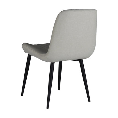 Chair Versa pakoworld ecru fabric-black metal leg 54x63.5x84cm