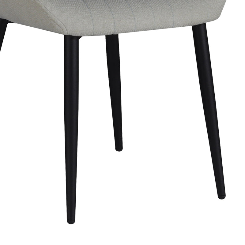 Chair Versa pakoworld ecru fabric-black metal leg 54x63.5x84cm