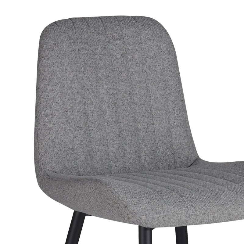 Chair Versa pakoworld  grey-blue fabric-black metal leg 54x63.5x84cm