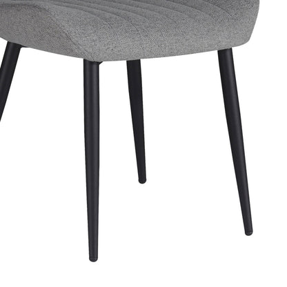 Chair Versa pakoworld  grey-blue fabric-black metal leg 54x63.5x84cm