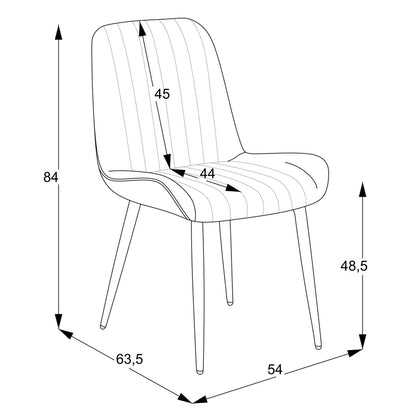 Chair Versa pakoworld  grey-blue fabric-black metal leg 54x63.5x84cm