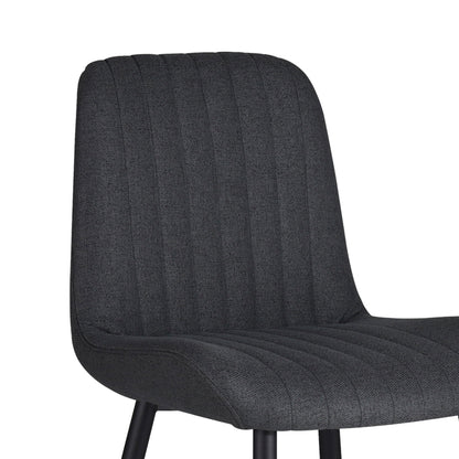 Chair Versa pakoworld  anthracite fabric-black metal leg 54x63.5x84cm