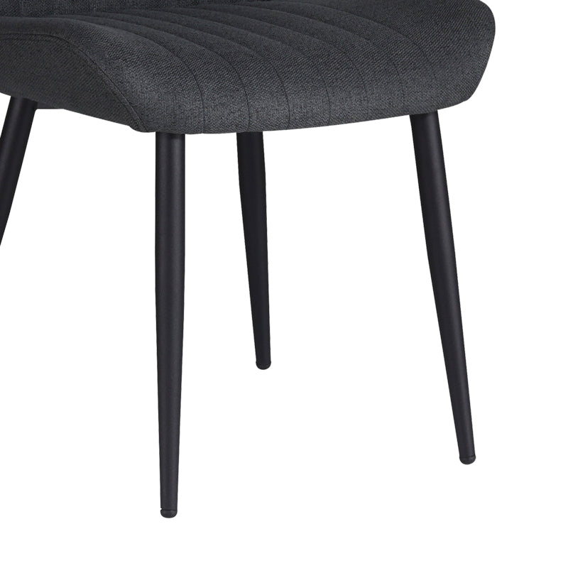 Chair Versa pakoworld  anthracite fabric-black metal leg 54x63.5x84cm