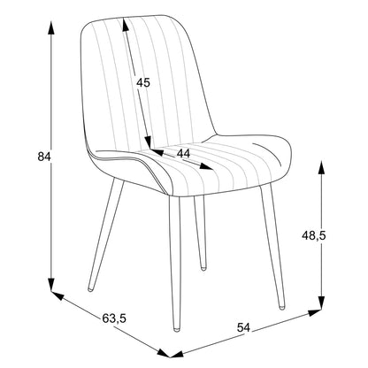 Chair Versa pakoworld  anthracite fabric-black metal leg 54x63.5x84cm