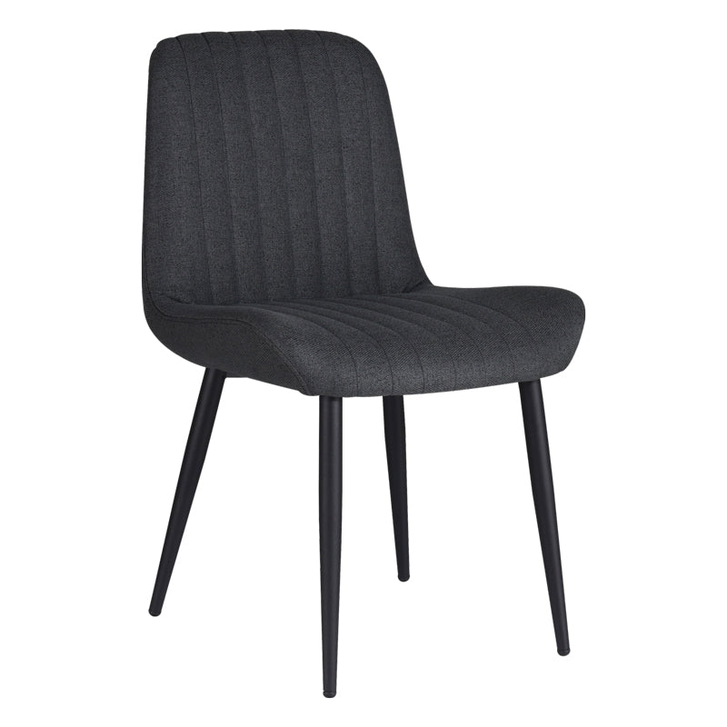 Chair Versa pakoworld  anthracite fabric-black metal leg 54x63.5x84cm