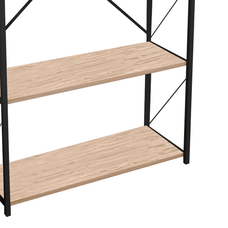 Bookcase Tikilmo pakoworld oak melamie-black metal 88x34x180cm