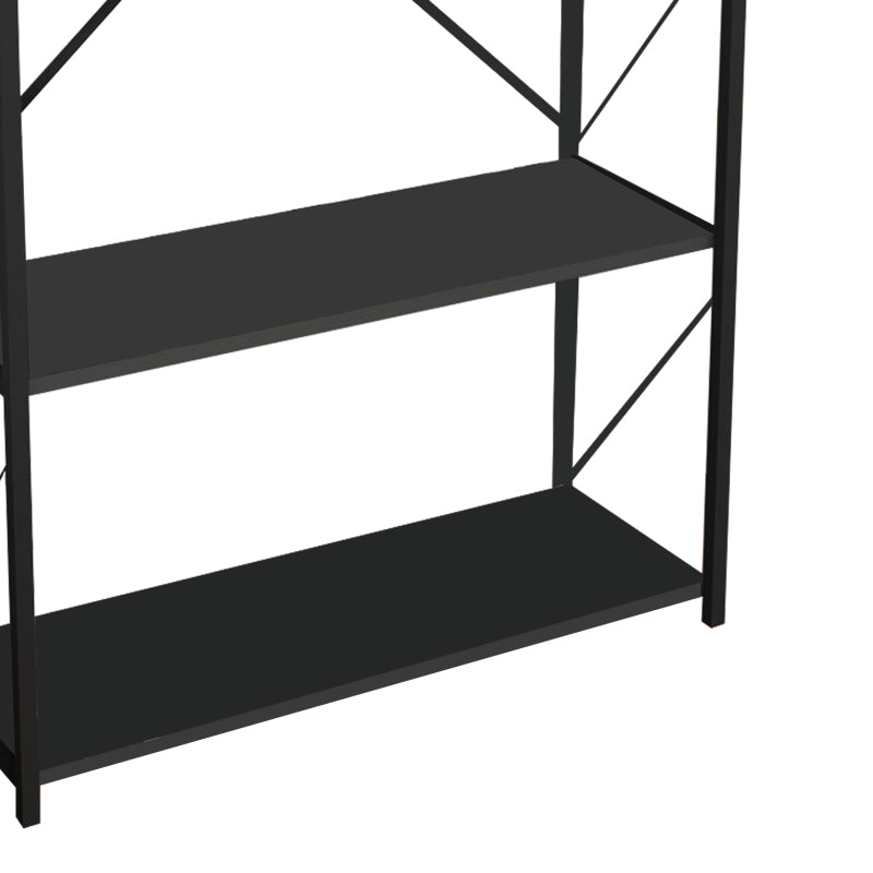 Bookcase Tikilmo pakoworld anthracite melamine-black metal 88x34x180cm