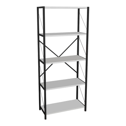 Bookcase Draizy pakoworld white melamine-black metal 60x30x150cm