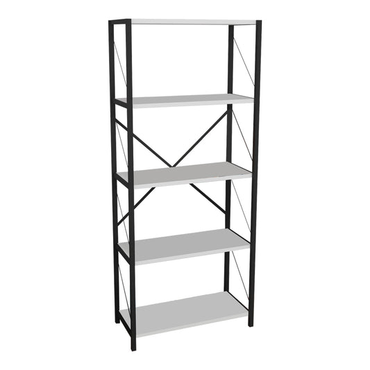 Bookcase Draizy pakoworld white melamine-black metal 60x30x150cm