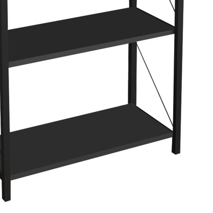 Bookcase Draizy pakoworld anthracite melamine-black metal 60x30x150cm