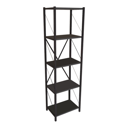 Bookcase Glase pakoworld anthracite melamine-black metal 40x30x150cm