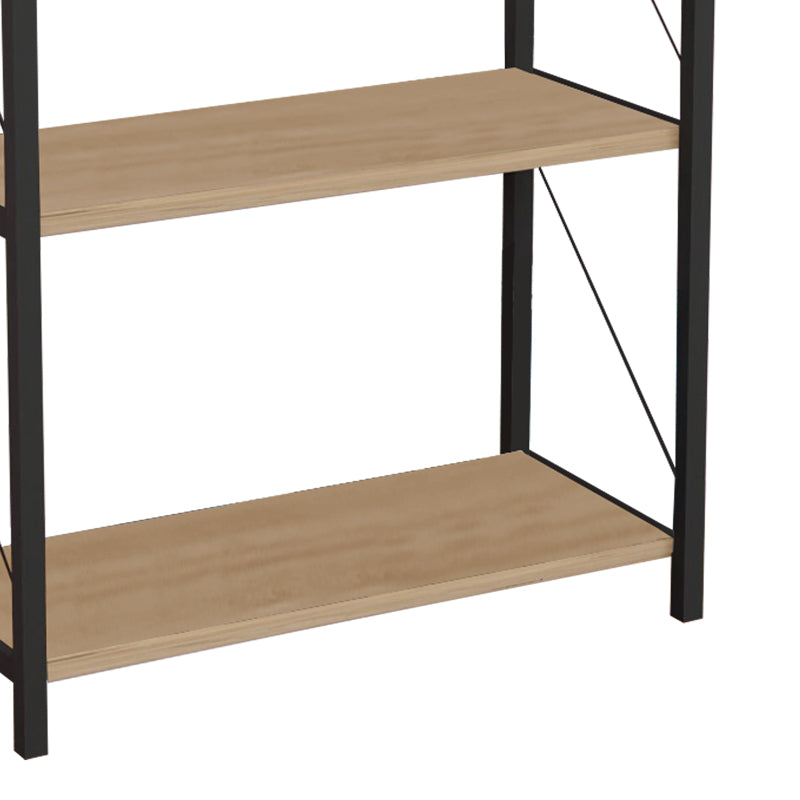 Bookcase Jackrey pakoworld oak melamine-black metal 60x30x114cm