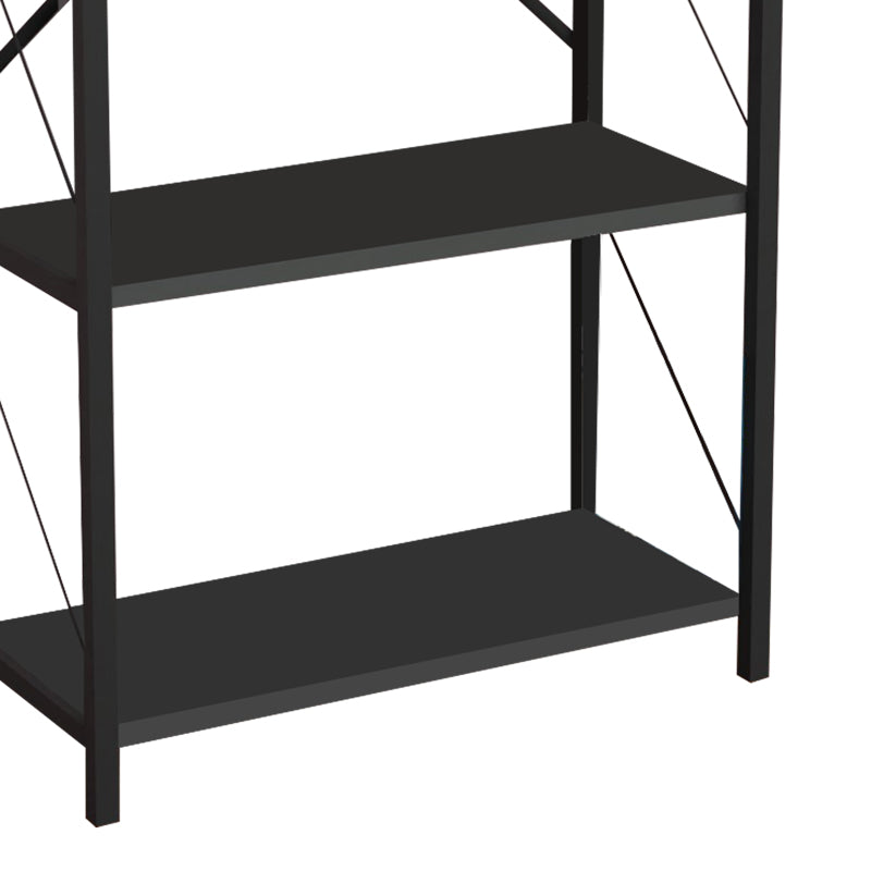 Bookcase Jackrey pakoworld anthracite melamine-black metal 60x30x114cm