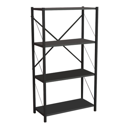 Bookcase Jackrey pakoworld anthracite melamine-black metal 60x30x114cm