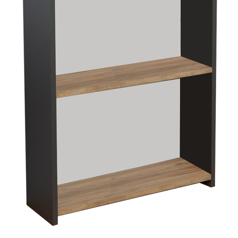 Bookcase Fren pakoworld anthracite-oak-anthracite melamine 60x19.5x170cm