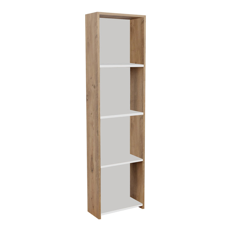 Bookcase Courtnai pakoworld oak-white melamine 40x19.5x170cm