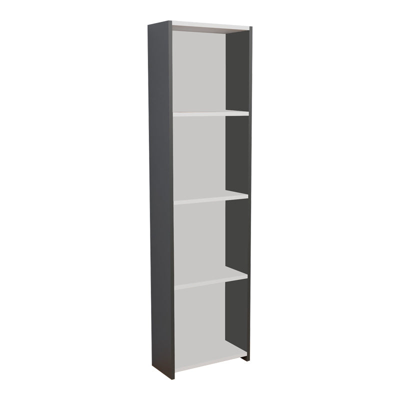 Bookcase Courtnai pakoworld anthracite-white melamine 40x19.5x170cm