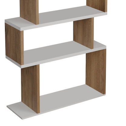 Bookcase Iolmi pakoworld oak-white melamine 60x19.5x160cm