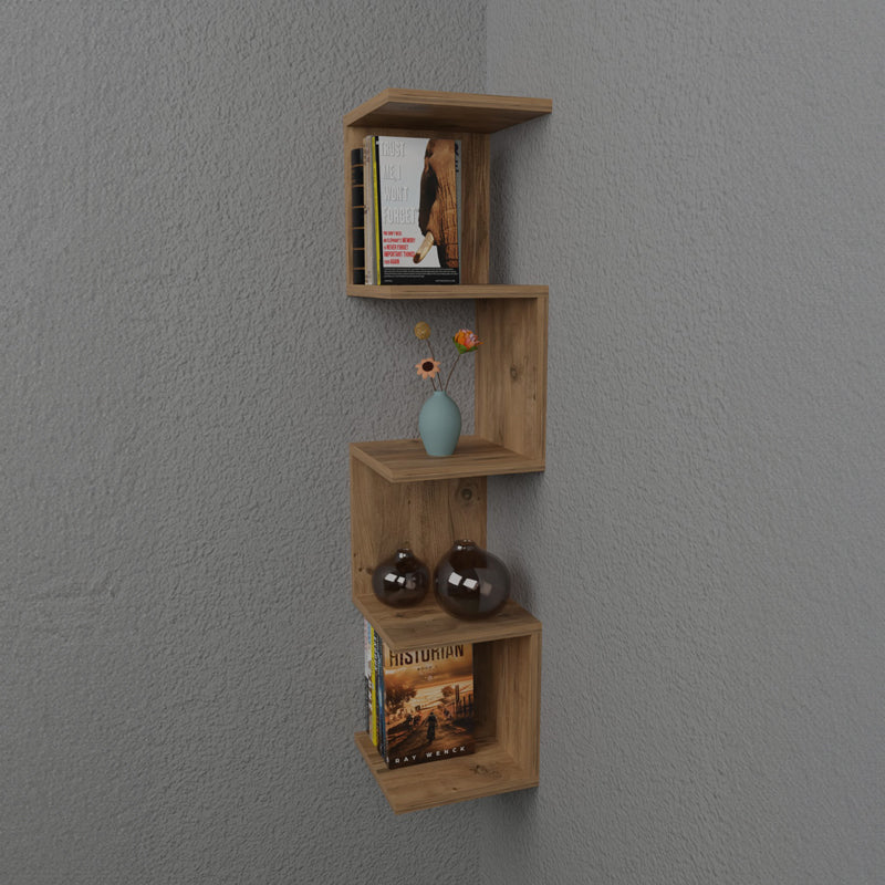 Wall shelf Zigzag pakoworld oak melamine 25x25x109cm