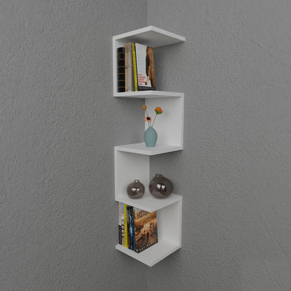 Wall shelf Zigzag white melamine 25x25x109cm
