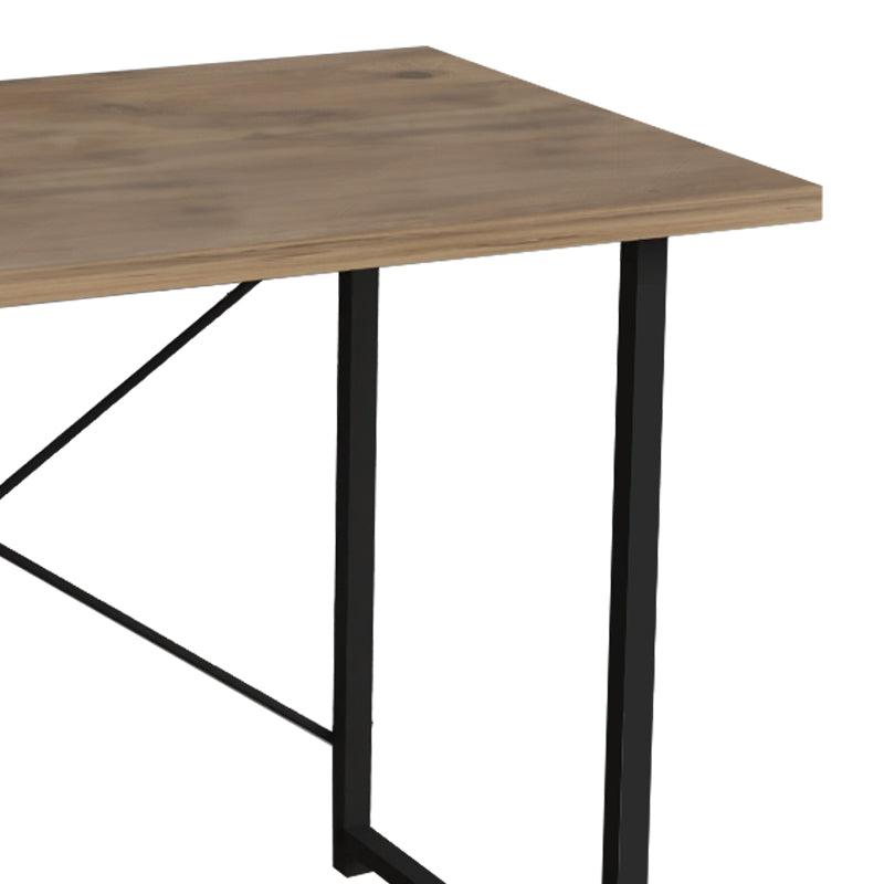 Study desk Ustando pakoworld oak melamine-black metal 90x60x72cm