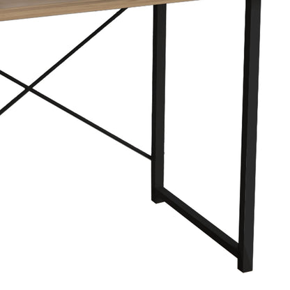 Study desk Ustando pakoworld oak melamine-black metal 90x60x72cm