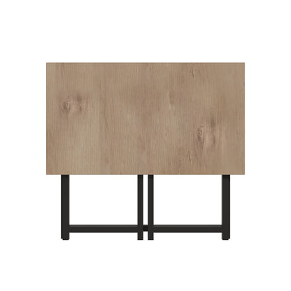 Office desk foldable Thox pakoworld oak melamine-black metal 80x50x72cm