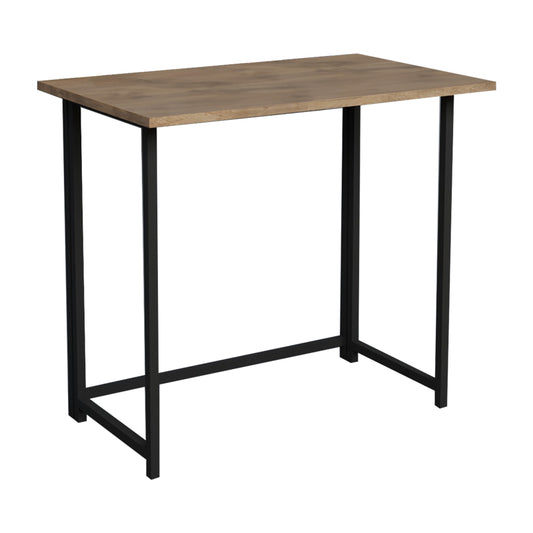 Office desk foldable Thox pakoworld oak melamine-black metal 80x50x72cm