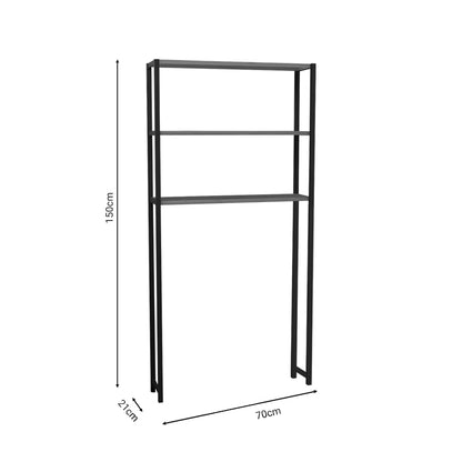 Laundry cabinet Bothy pakoworld oak melamine-black melamine 70x21x150cm