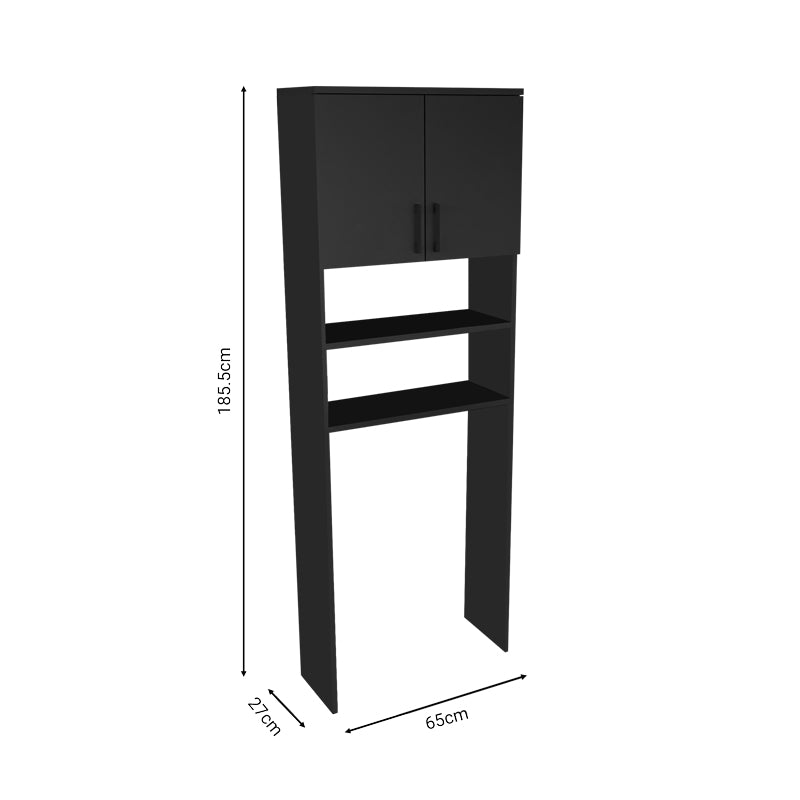 Laundry cabinet Hifro pakoworld dark grey melamine 65x27x185.5cm