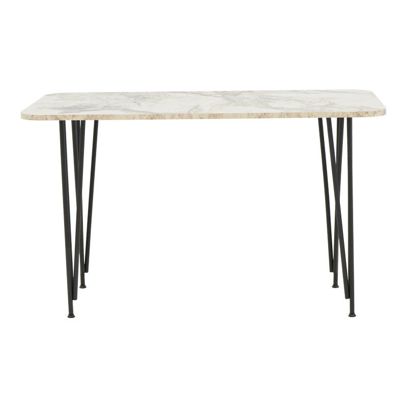Dinning table Palkon white melamine-black metal 120x60x73cm