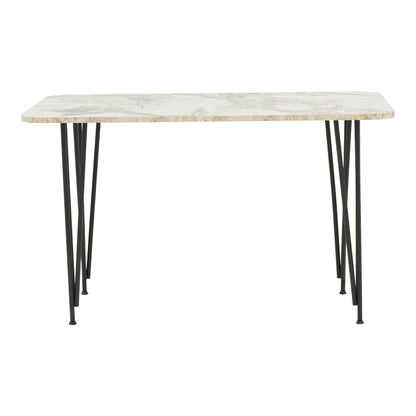 Dinning table Palkon white melamine-black metal 120x60x73cm