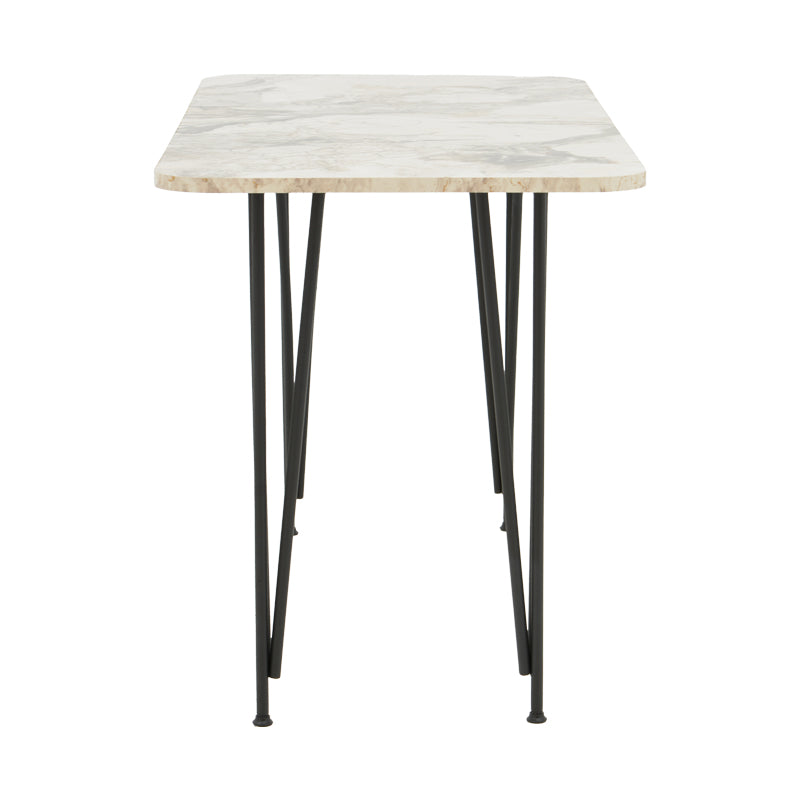 Dinning table Palkon white melamine-black metal 120x60x73cm