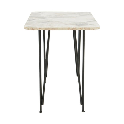 Dinning table Palkon white melamine-black metal 120x60x73cm